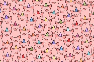 سه خوک بدون کلاه را در تصویر پیدا کنید!