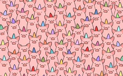 سه خوک بدون کلاه را در تصویر پیدا کنید!