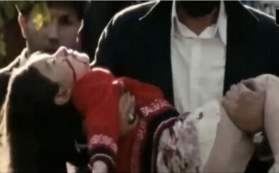 فیلم ضجه های مادر ملینا کوچولو که دست در دست پدر گلوله خورد