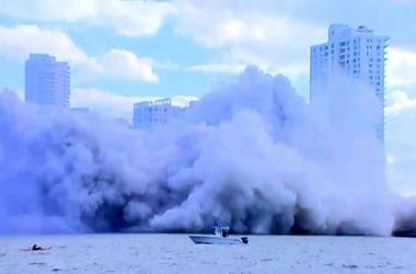 ناپدید شدن هتل ۲۳ طبقه در چند ثانیه/ ویدئو