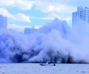 ناپدید شدن هتل ۲۳ طبقه در چند ثانیه/ ویدئو