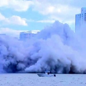 ناپدید شدن هتل ۲۳ طبقه در چند ثانیه/ ویدئو