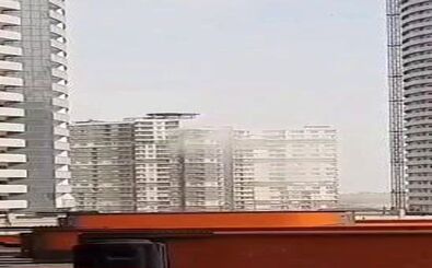 انفجار گاز در یکی از طبقات برج پامچال چیتگر/ عکس
