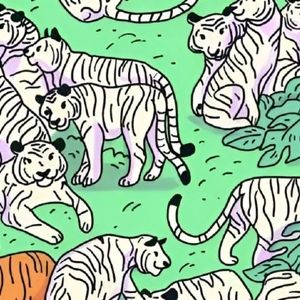 گورخری را که در میان چند ببر پنهان شده است پیدا کنید 