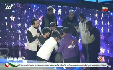 لحظه وقوع حادثه حین اجرای مسابقه در شبکه سه/ ویدئو