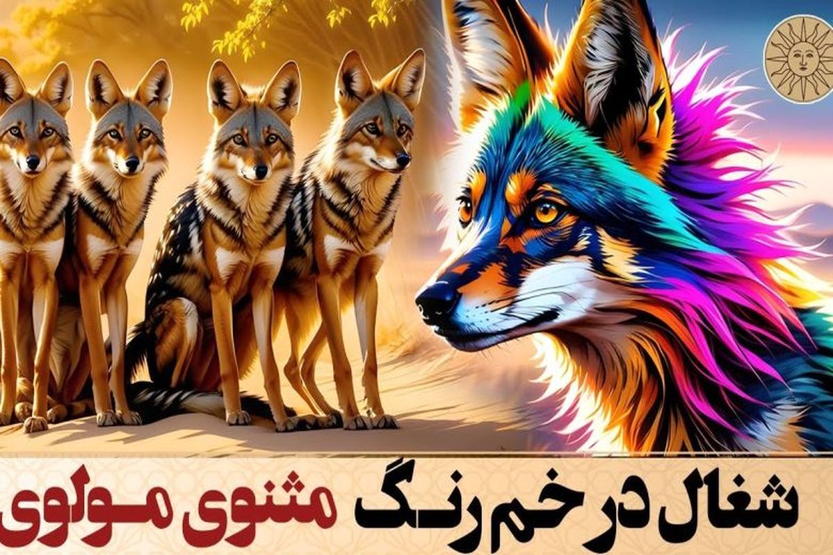 حکایت افتادن شغال در خم رنگ و ادعای طاووس شدن / حکایتی از مثنوی مولوی