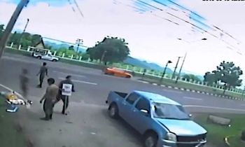 فیلم لحظه جدا شدن روح از بدن یک زن در تصادف رانندگی