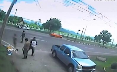 فیلم لحظه جدا شدن روح از بدن یک زن در تصادف رانندگی
