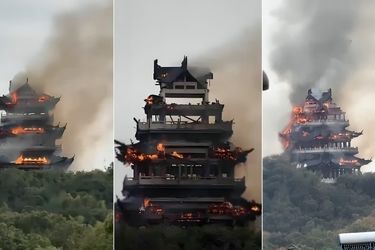معبد ۱۵۰۰ ساله چین در آتش سوخت/ عکس