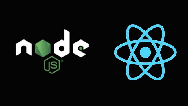 لوگوی React و Nodejs