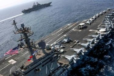 ادعای آمریکا: پهپاد ایران را نزدیک آبراهام لینکلن با اف 35 زدیم/ ویدئو