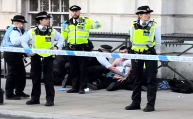 حمله ضدانقلاب به تجمع حامیان ایران در لندن