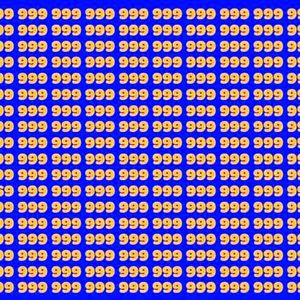 عدد ۹۶۹ را که در میان اعداد ۹۹۹ پنهان شده پیدا کنید