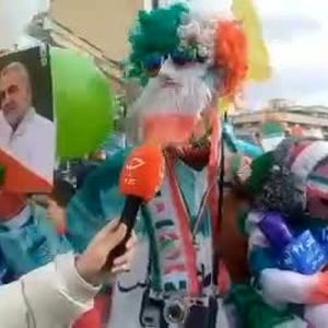 یکی از حاضران در راهپیمایی: گرانی مهم نیست، نون و پنیر می‌خوریم/ ویدئو