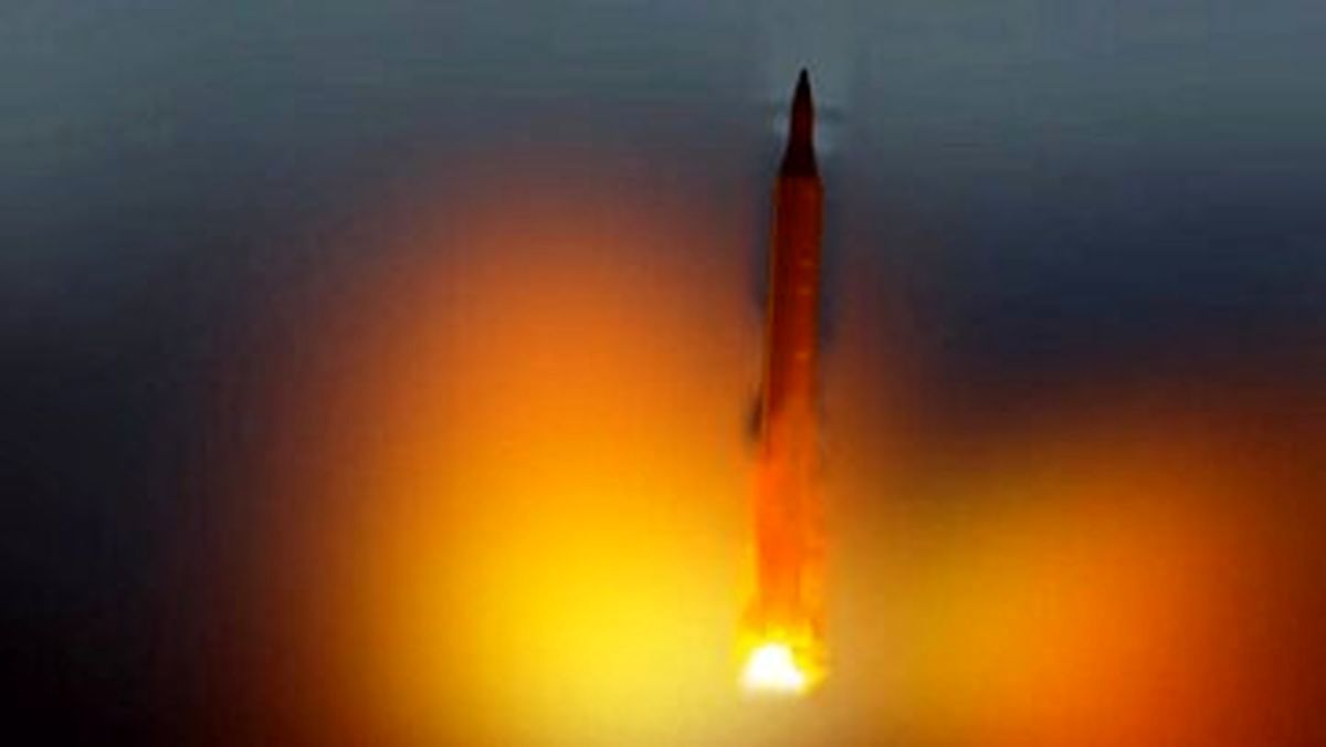 تصاویری از یک موشک سپاه که آبی شد