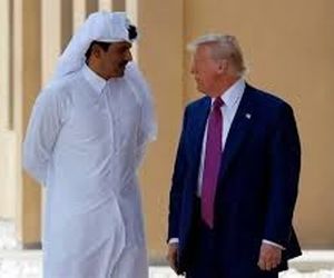 تماس تلفنی فوری ترامپ با امیر قطر همزمان با حضور لاریجانی