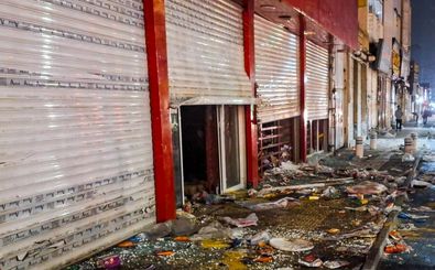 تخریب اموال عمومی توسط اغتشاشگران در مشهد/ عکس