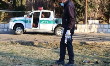 تصویری از۲ مامور انتظامی که در شهرستان بمپور شهید شدند