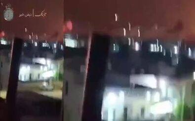 لحظات برخورد ده‌ها موشک ایران به پایگاه هوایی اسرائیل
