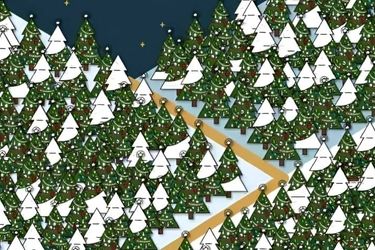  جن کریسمسی پنهان شده در جنگل کاج را پیدا کنید