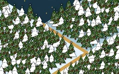  جن کریسمسی پنهان شده در جنگل کاج را پیدا کنید