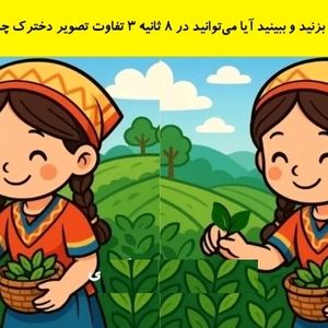  آیا می‌توانید در 8 ثانیه ۳ تفاوت در این دو تصویر پیدا کنید؟