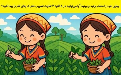  آیا می‌توانید در 8 ثانیه ۳ تفاوت در این دو تصویر پیدا کنید؟