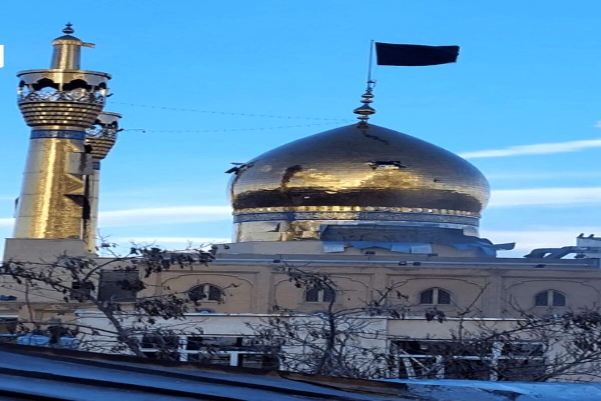 تصاویری تلخ از حسینیه اعظم زنجان پس از بمباران/ ویدئو