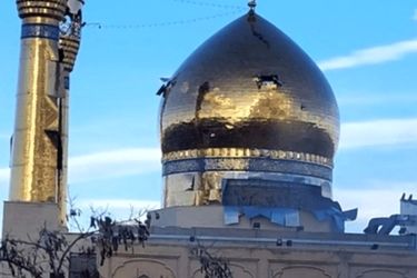 تصاویری تلخ از حسینیه اعظم زنجان پس از بمباران/ ویدئو