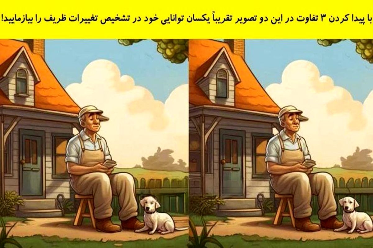 با پیدا کردن 3 تفاوت در این دو تصویر توانایی خود را بیازمایید