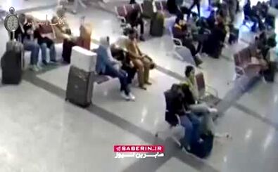 فیلم دوربین‌های مداربسته از لحظه برداشتن عمامه روحانی
