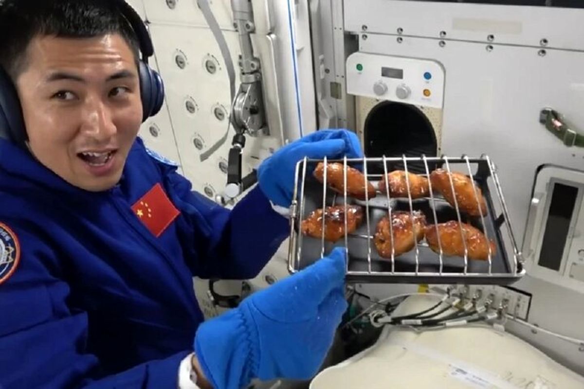 بال کبابی در فضا/ ویدئو