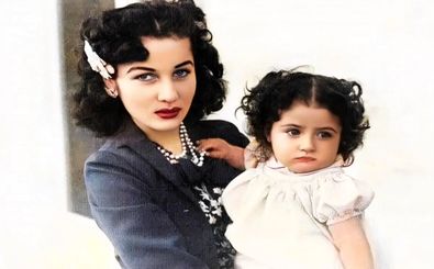 شهناز پهلوی در کنار مادر مصری اش فوزیه/ عکس