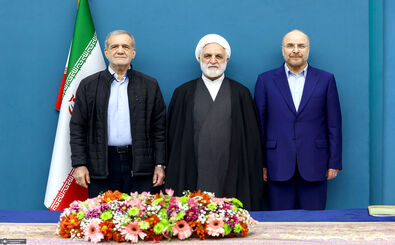 تصاویری از جلسه سران قوا؛ خنده های آنها نشان می دهد اوضاع آرام است؟