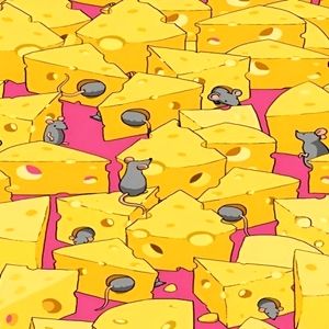 آیا می‌توانید تاس پنهان شده بین پنیرها و موش ها را پیدا کنید؟