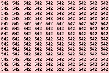  عدد ۵۲۲ در بین اعداد ۵۴۲ را پیدا کنید