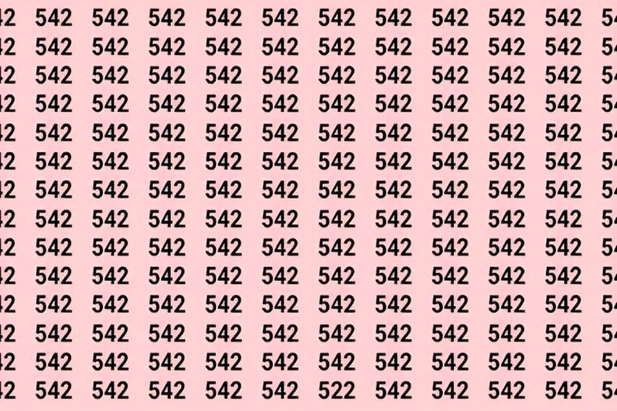  عدد ۵۲۲ در بین اعداد ۵۴۲ را پیدا کنید