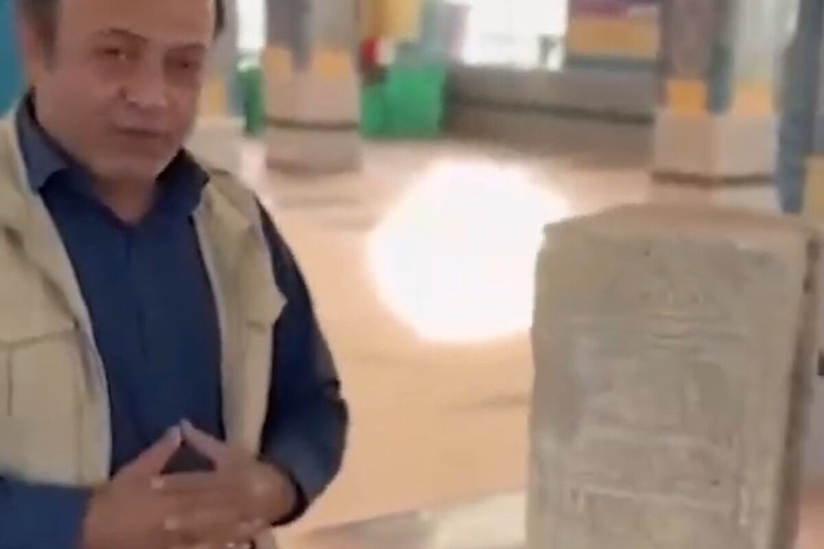 کشف سنگ‌ قبری هزارساله با اسامی ائمه اطهار/ ویدئو