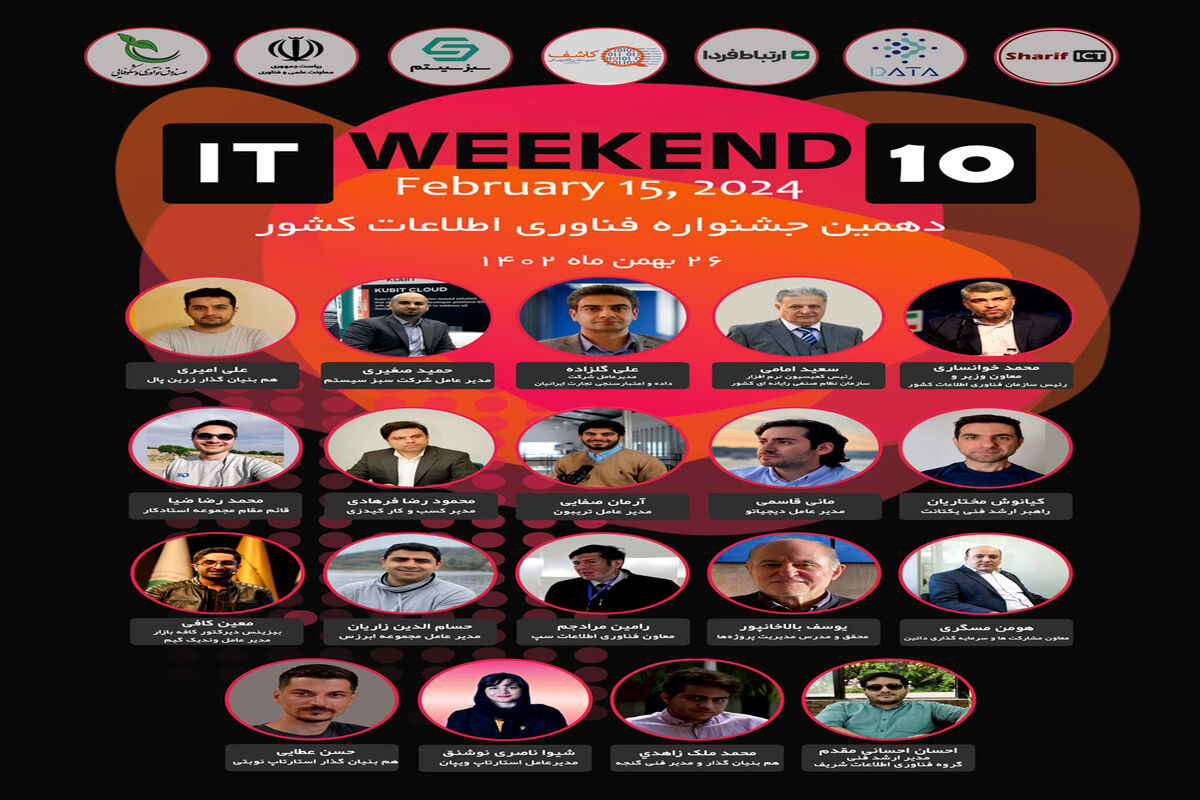 دهمین جشنواره فناوری اطلاعات کشور ITweekend10 به تاریخ 26 بهمن ماه 1402 برگزار در محل صندوق نوآوری و شکوفایی ریاست جمهوری برگزار شد